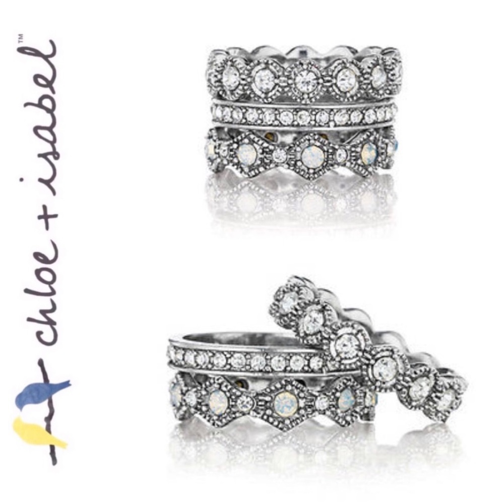 HEIRLOOM CRYSTAL STACKABLE RINGS (3) R076 size 6